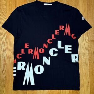 Moncler Navy Red Spellout Tshirt 🔥